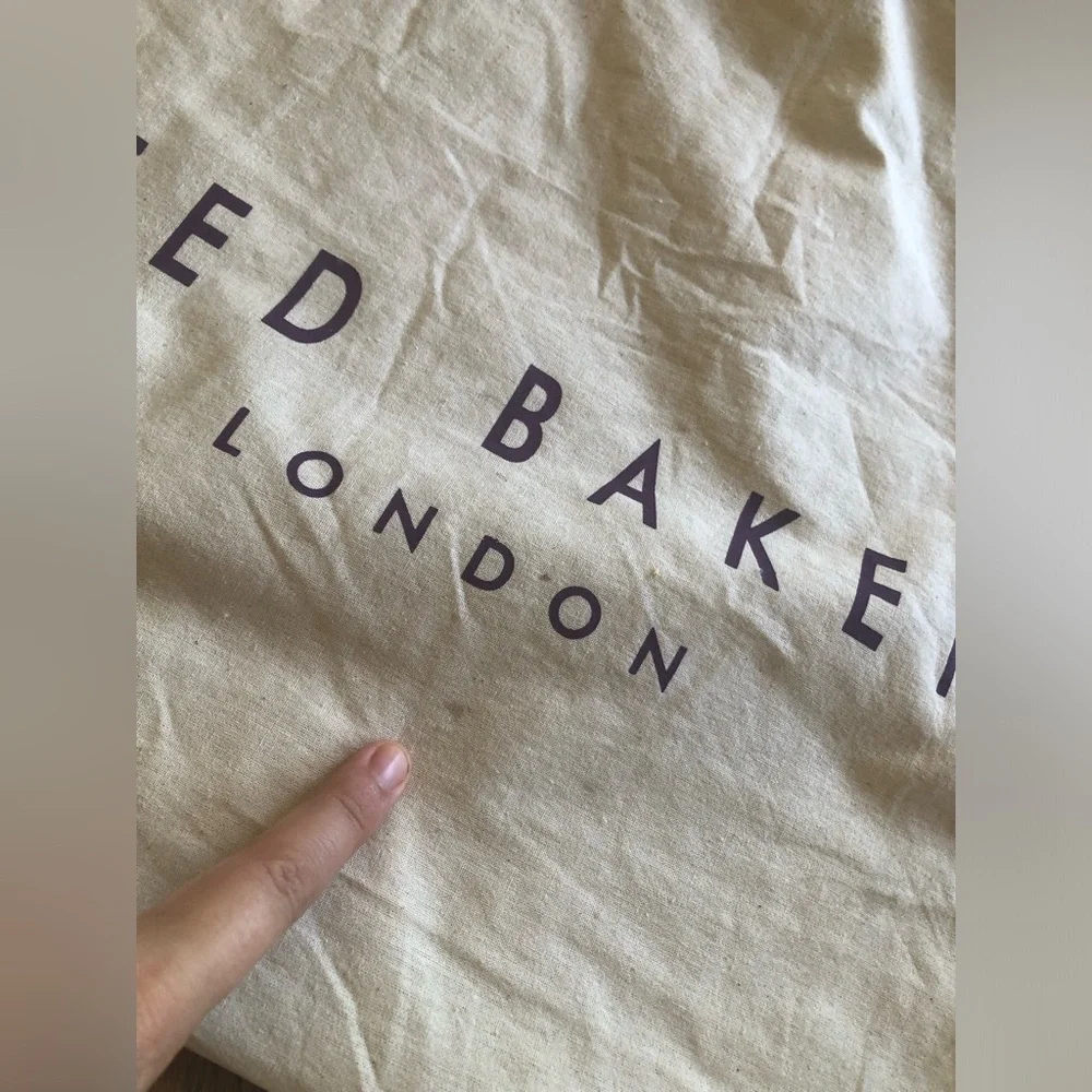 Ted Baker London Judiith Purple Tote Bag Purse Rose Gold Tone Zipper 14x9”
